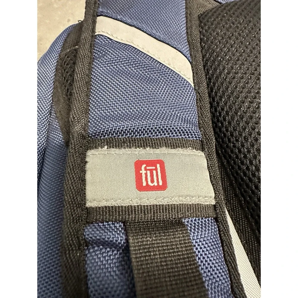 FUL Backpack Blue Gray Laptop School Travel Multi Pocket Adjustable